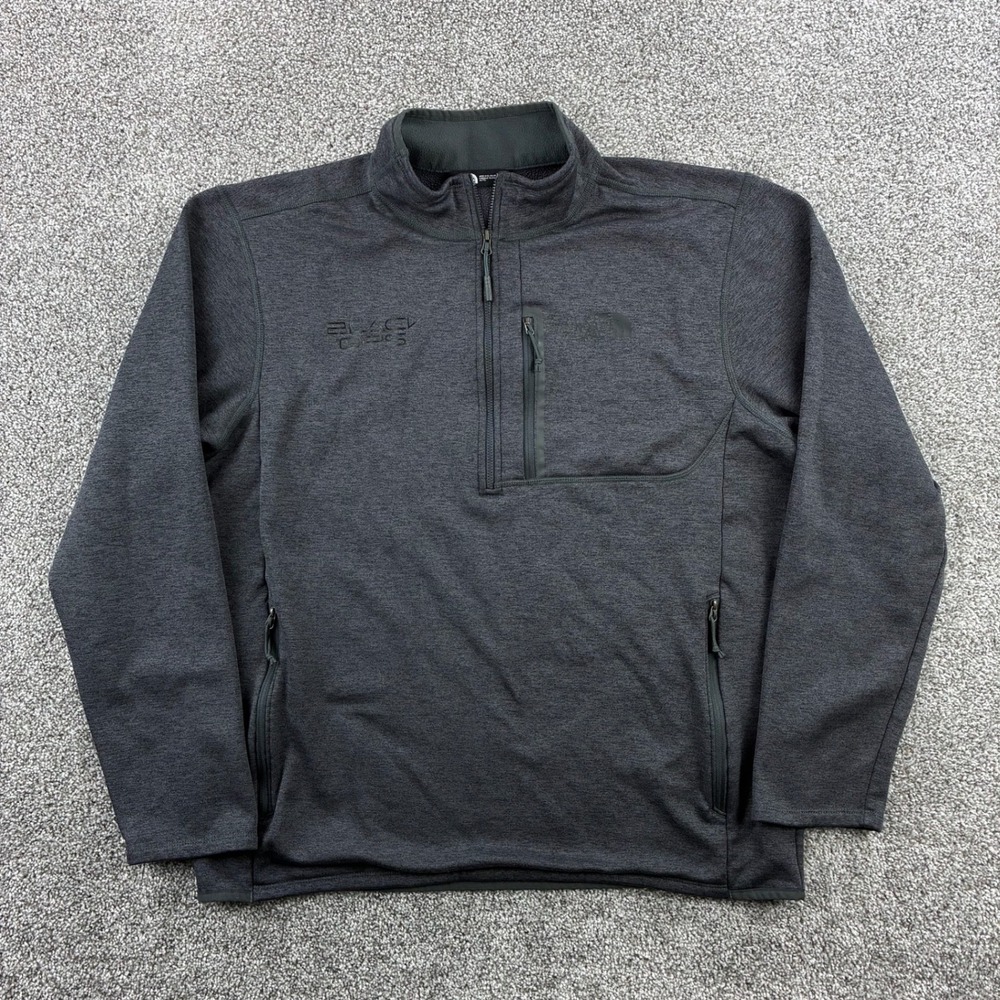 The North Face Black Ops Pullover Jacket Mens XL Gray Quarter Zip Fleece